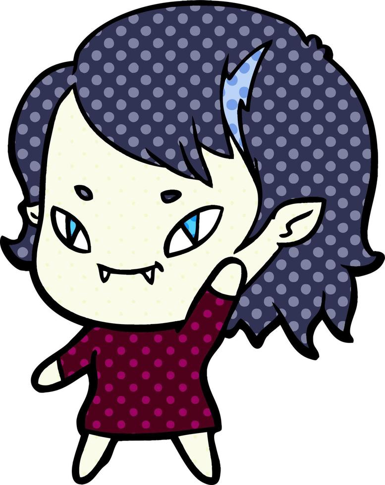 fille vampire amicale de dessin animé vecteur