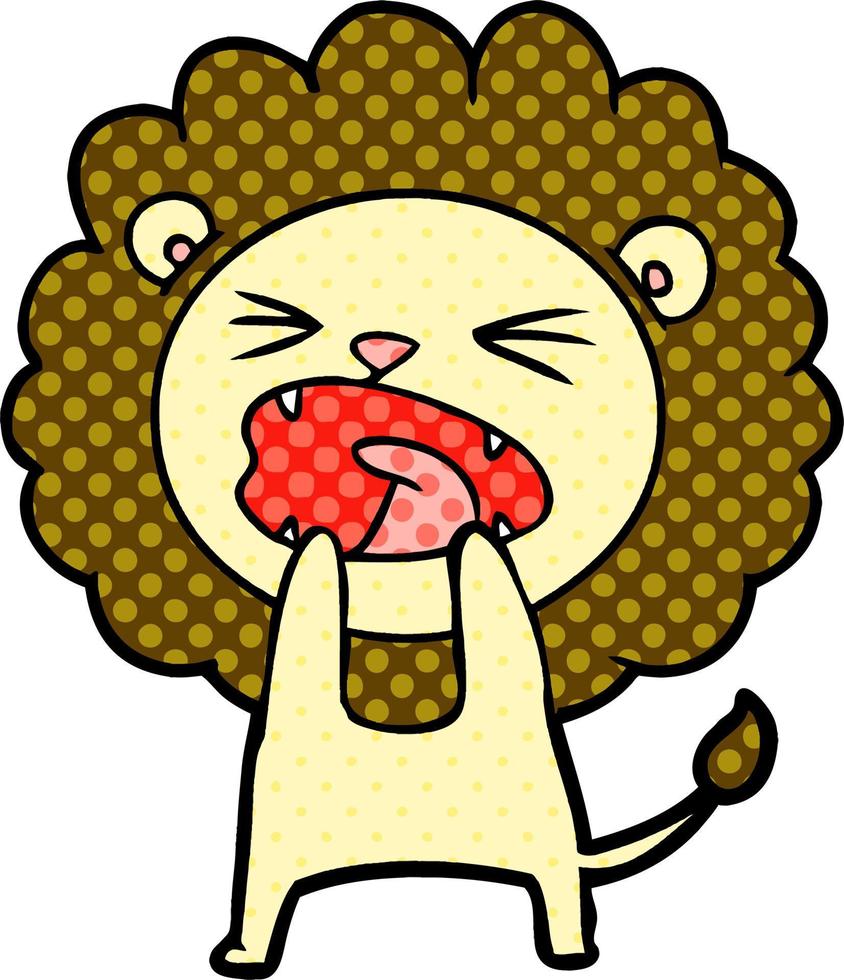 dessin animé lion en colère vecteur