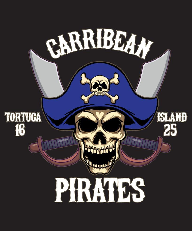 conception de t-shirt pirates des caraïbes, conception de t-shirt personnalisé. vecteur