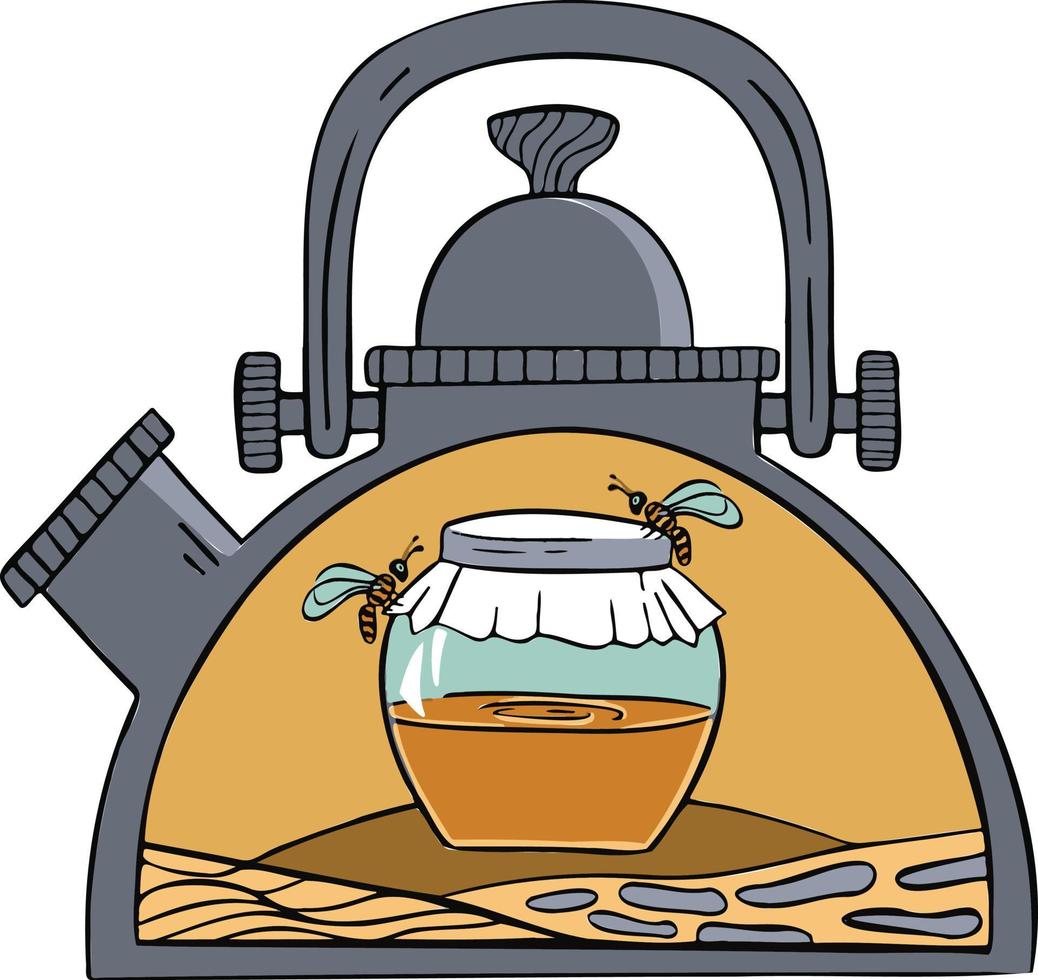 ligne, croquis tasse de thé ou de café, vecteur de silhouette de festin de thé