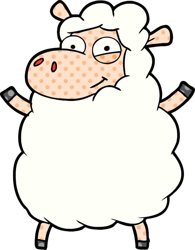 mouton de dessin animé heureux vecteur