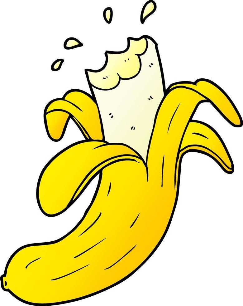 banane mordue de dessin animé vecteur