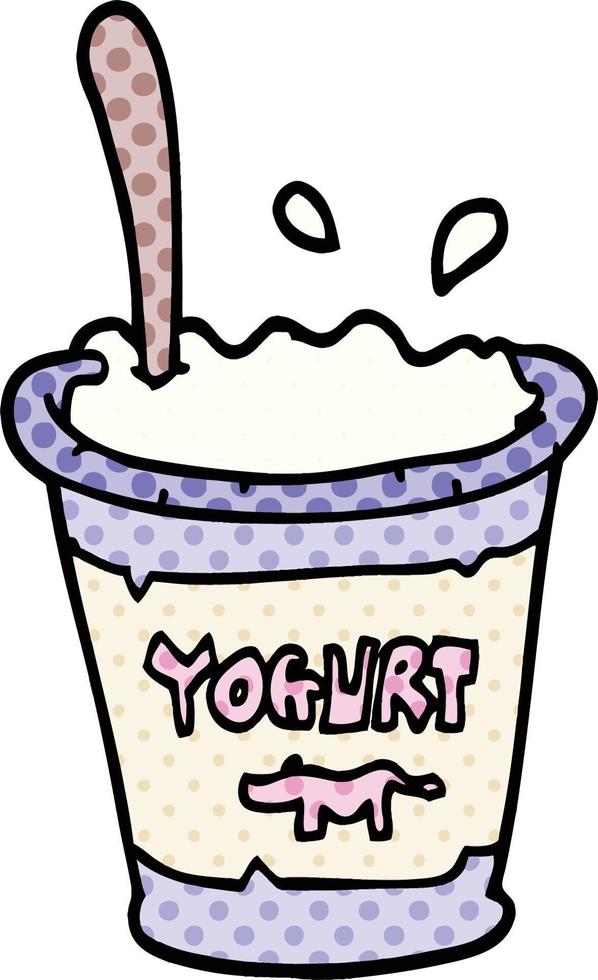 yaourt de dessin animé de style bande dessinée vecteur