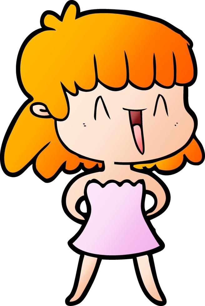 femme de personnage de dessin animé doodle vecteur