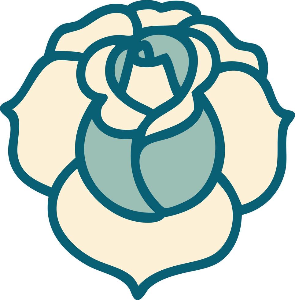 icône de style tatouage d'une fleur vecteur