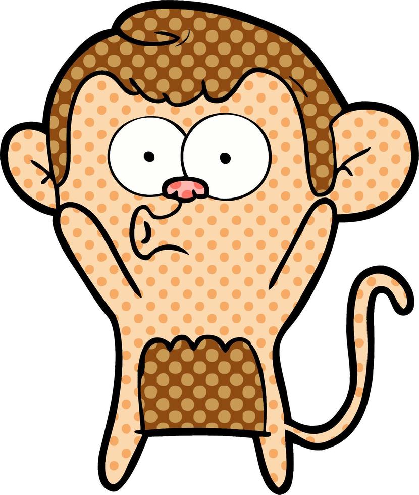 dessin animé singe surpris vecteur