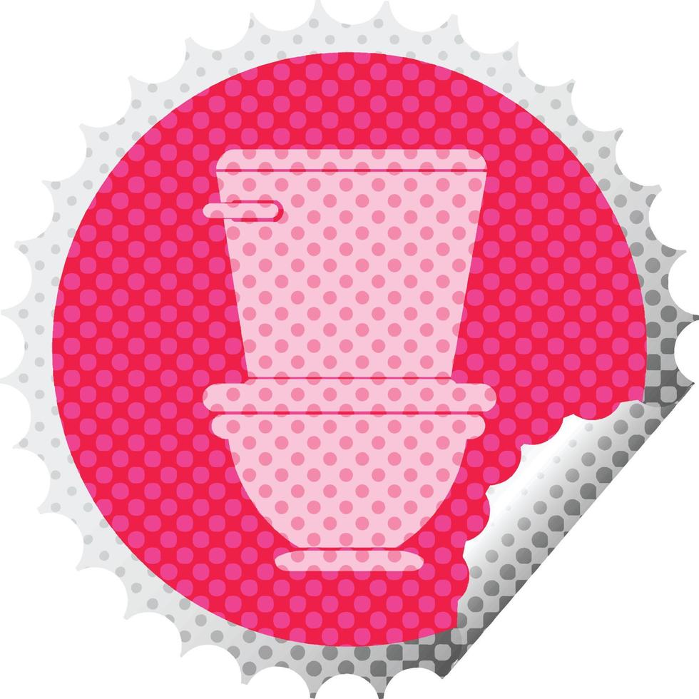 illustration vectorielle d'autocollant d'épluchage circulaire de toilette vecteur