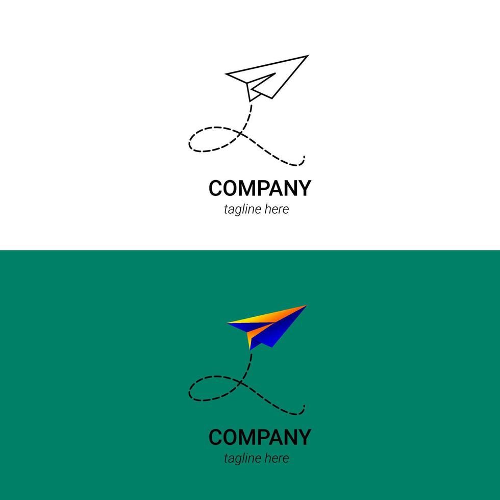 logo de voyage logo d'avion en papier vectoriel gratuit