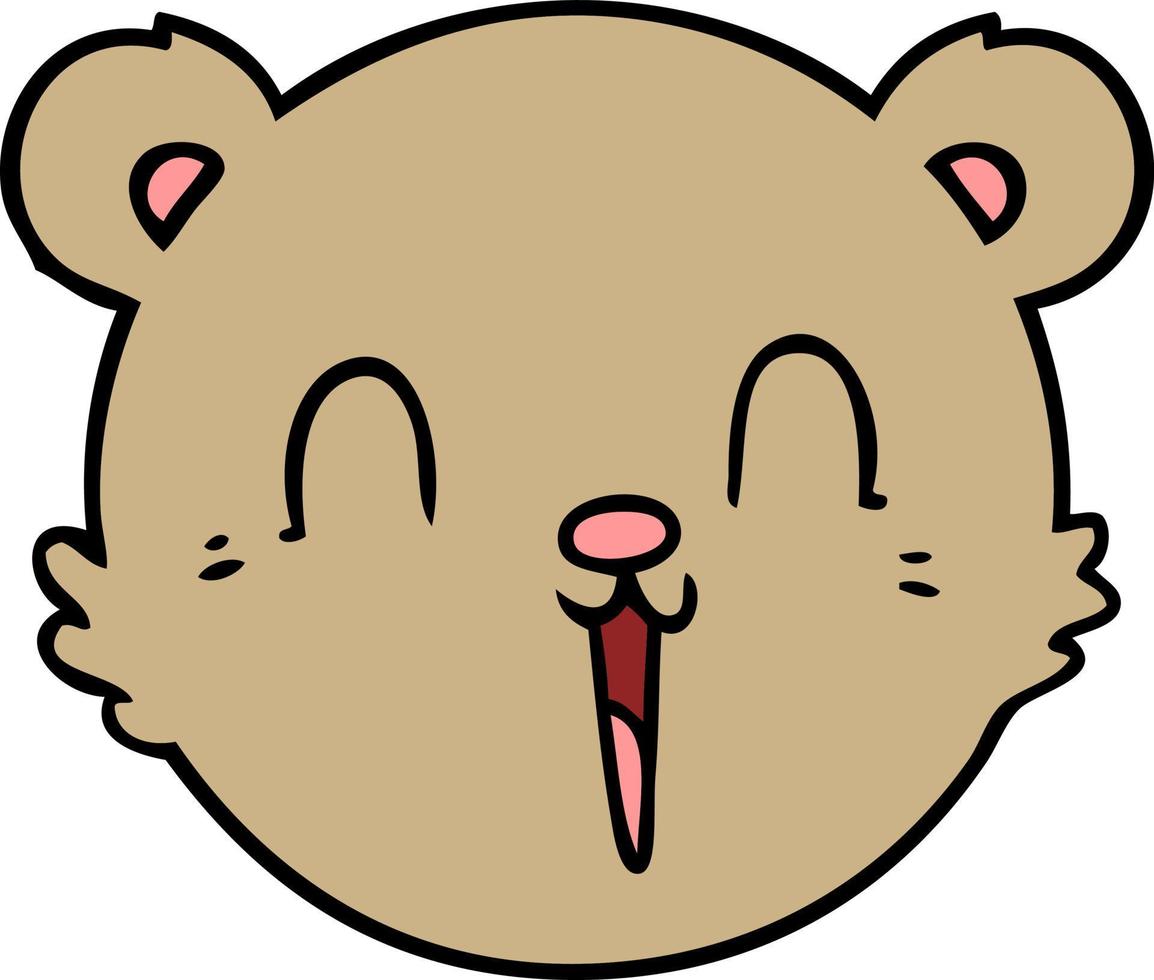 visage d'ours en peluche dessin animé mignon vecteur