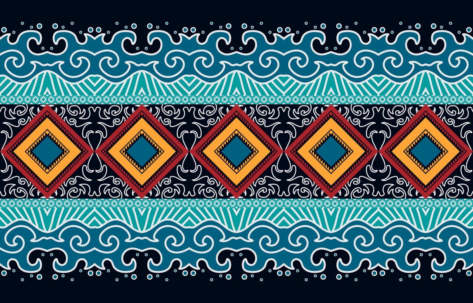 motif ethnique géométrique sans soudure. modèle sans couture ethnique. conception pour les affaires de tissu, rideau, arrière-plan, tapis, papier peint, vêtements, emballage, batik, tissu, illustration vectorielle. vecteur