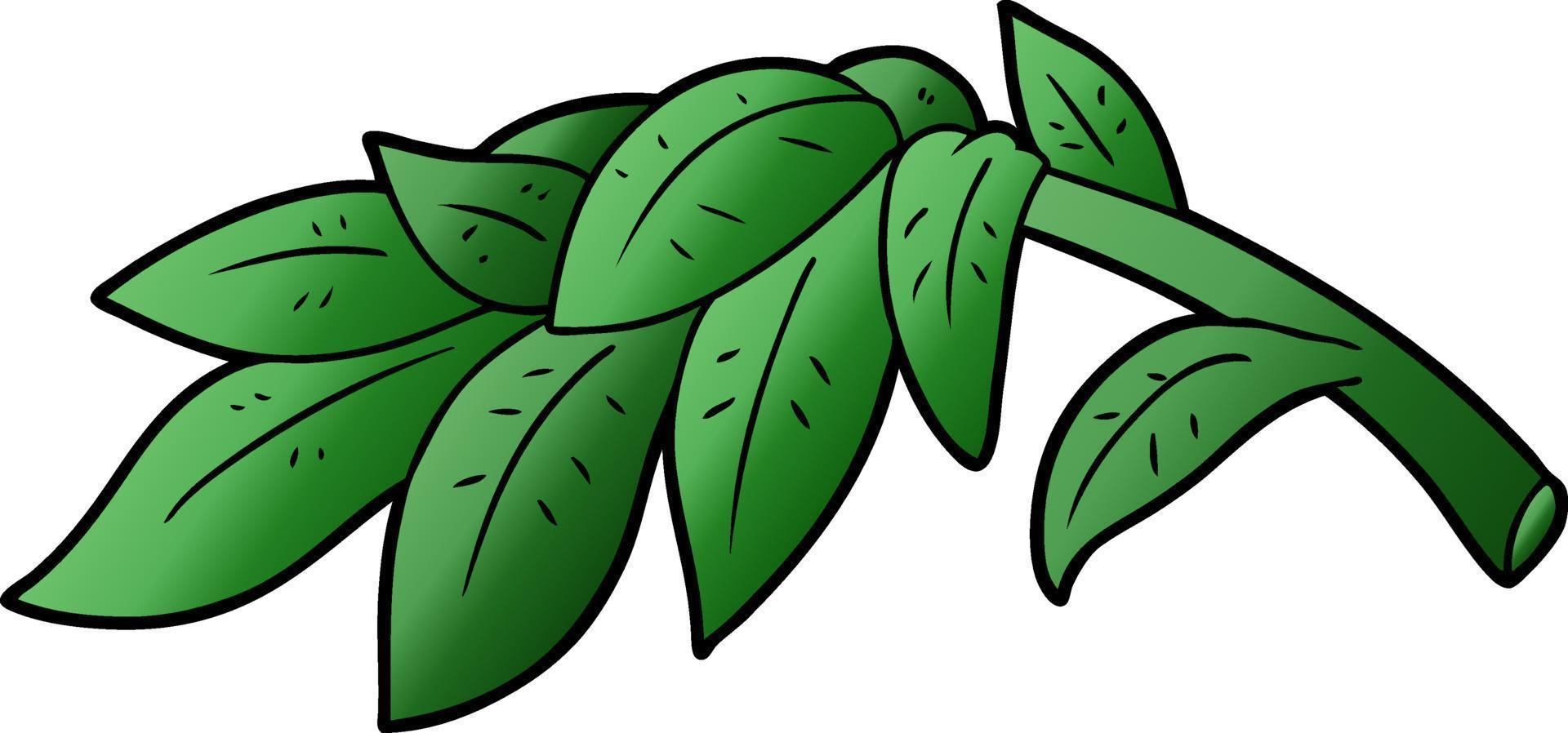 feuilles vertes de dessin animé vecteur