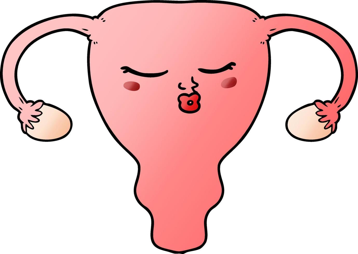 personnage de dessin animé de l'utérus vecteur