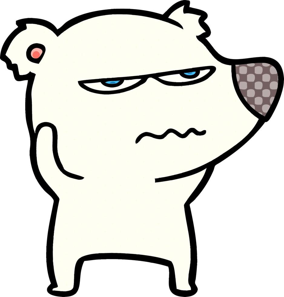 dessin animé polaire ours en colère vecteur