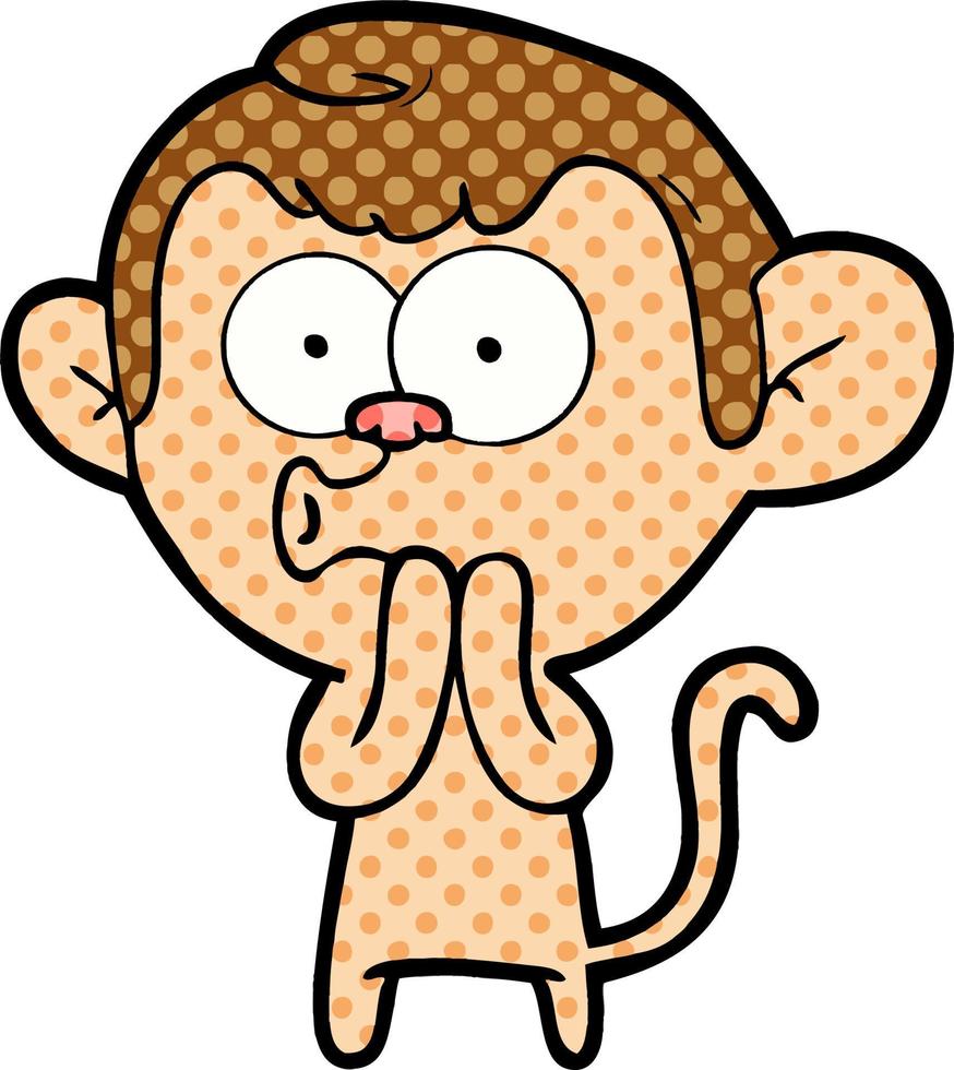dessin animé singe hurlant vecteur