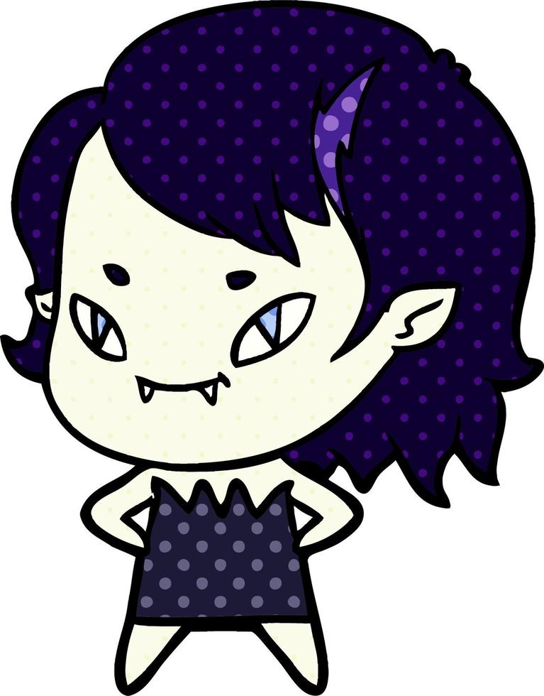 fille vampire amicale de dessin animé vecteur