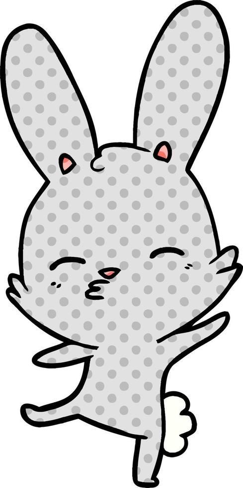 dessin animé lapin curieux vecteur