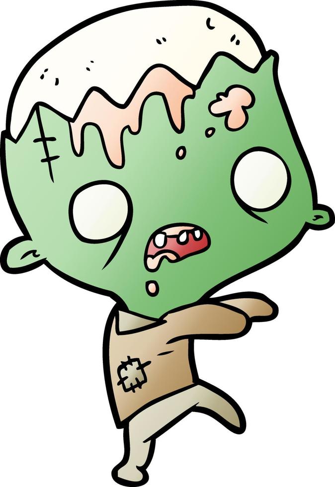 zombie de dessin animé mignon vecteur
