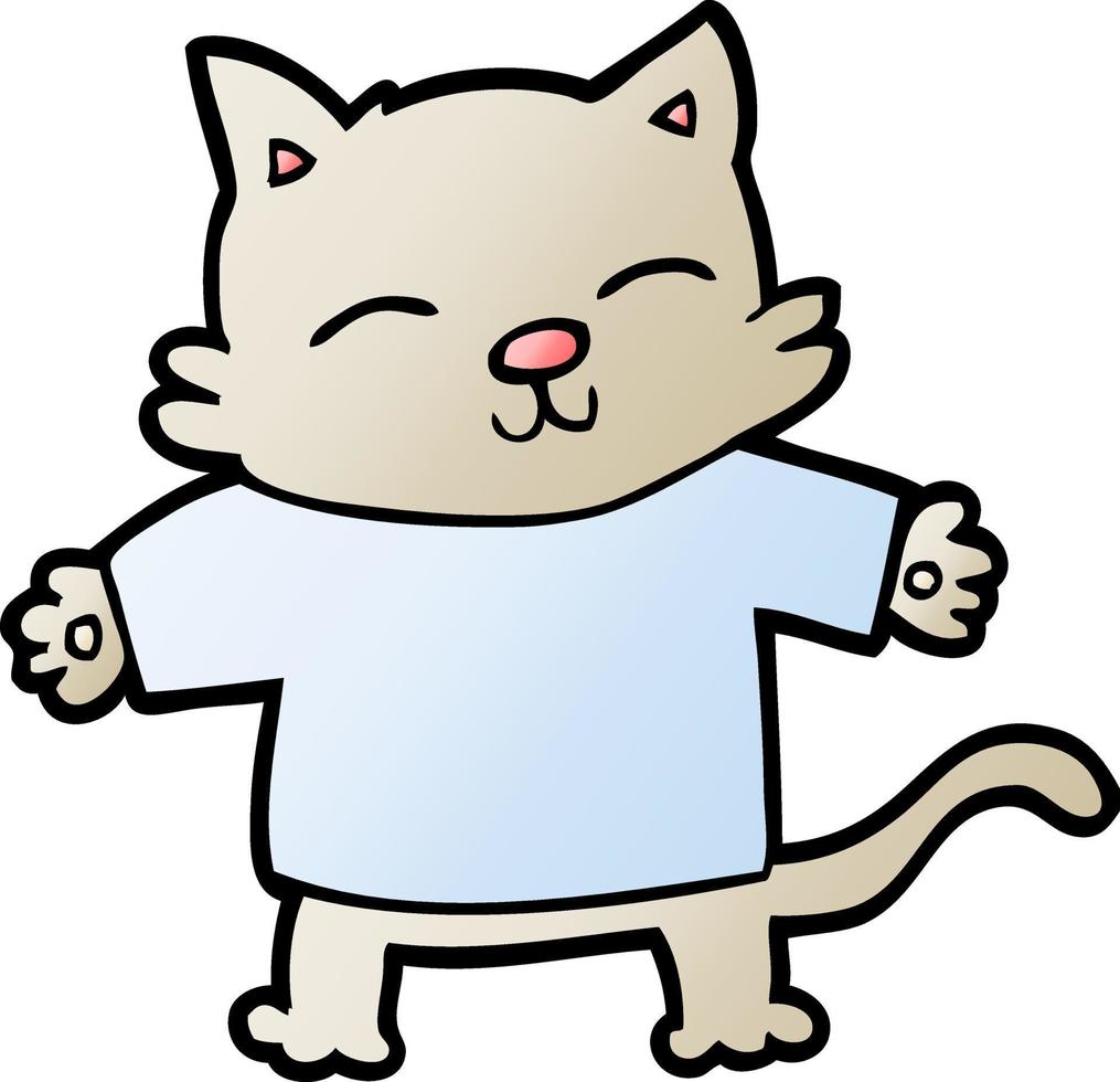 chat de dessin animé heureux vecteur