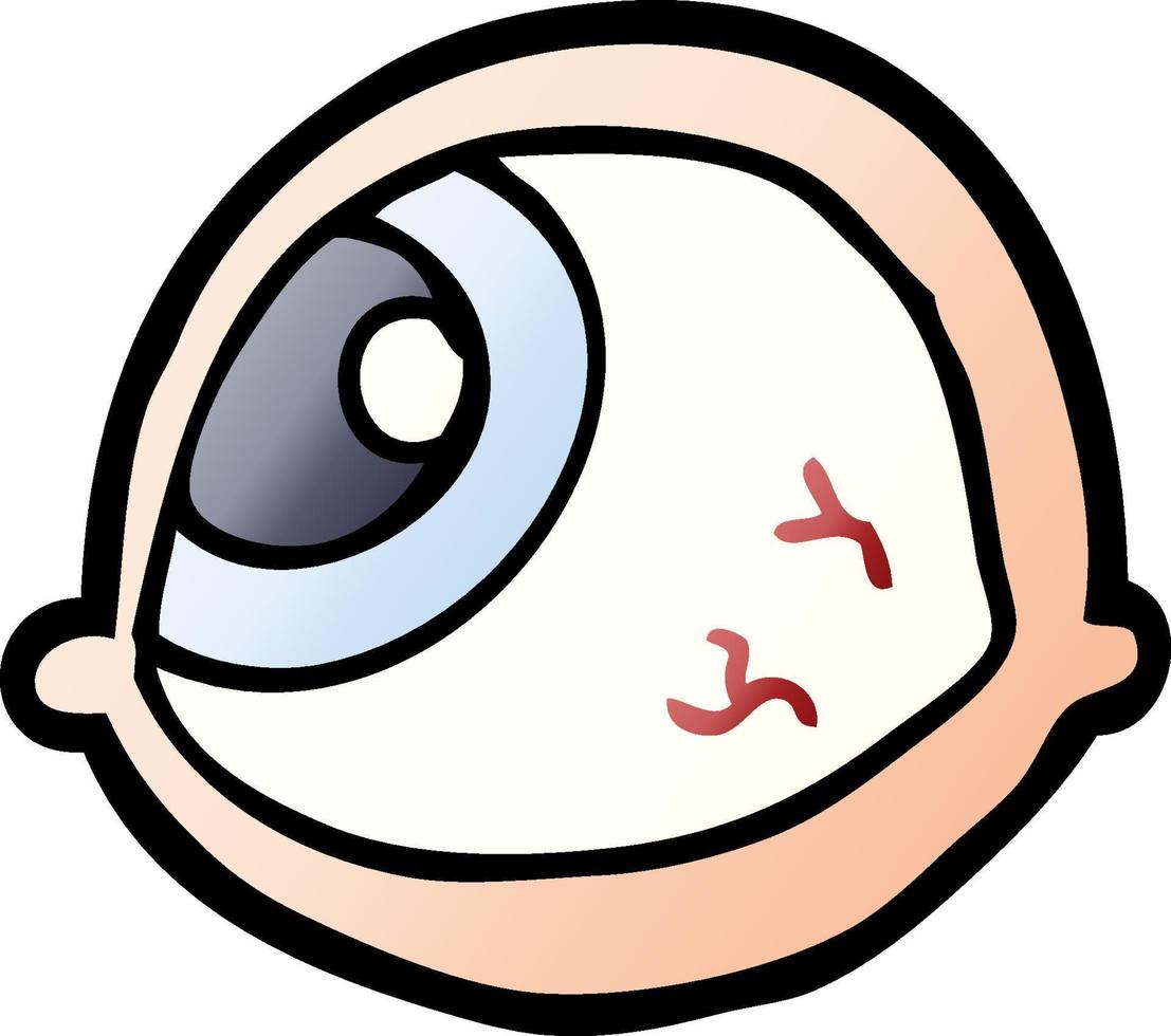 dessin animé effrayant de globe oculaire vecteur