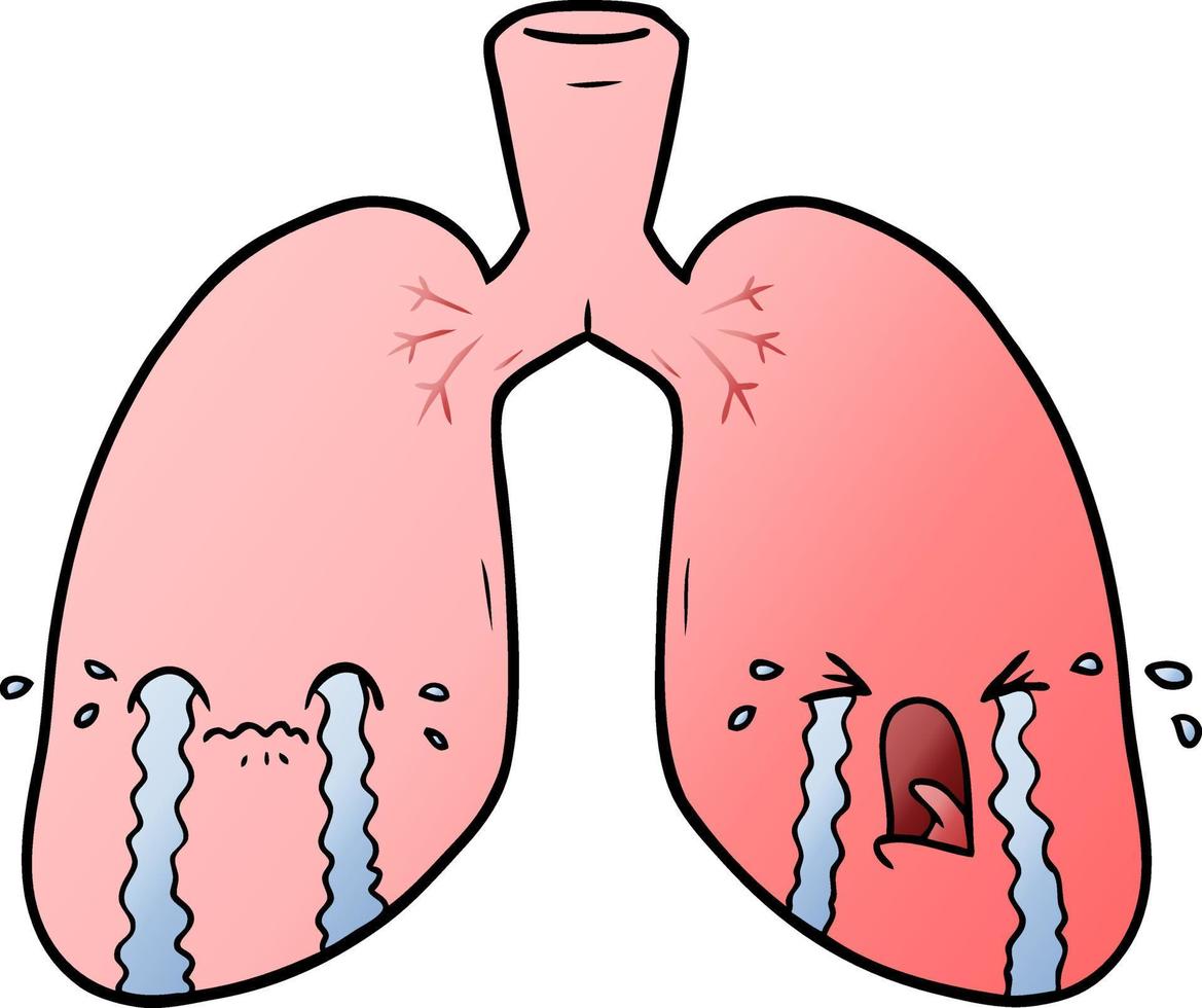 poumons de dessin animé qui pleurent vecteur