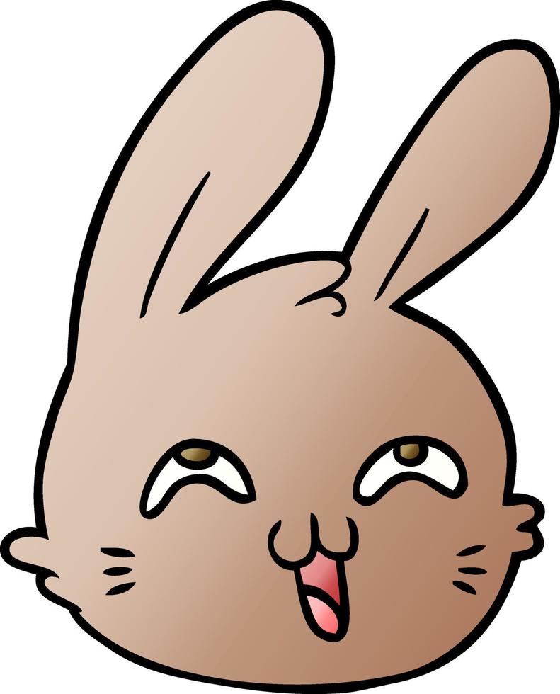 visage de lapin heureux de dessin animé vecteur