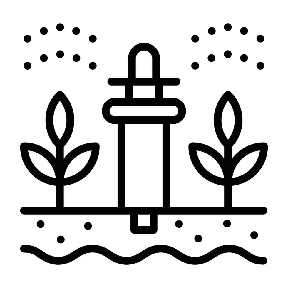 une icône de ligne captivante d'irrigation vecteur