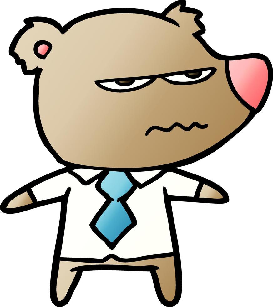ours patron en colère de dessin animé vecteur