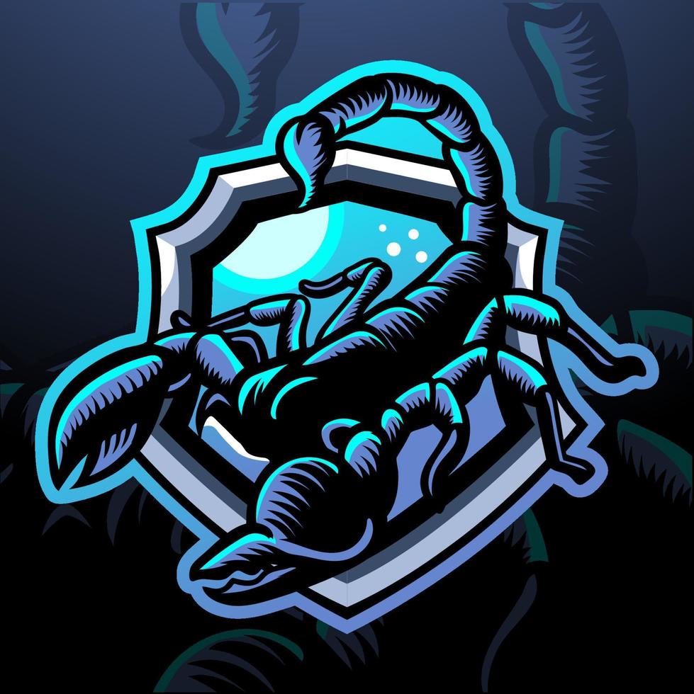 mascotte de scorpion. création de logo esport vecteur