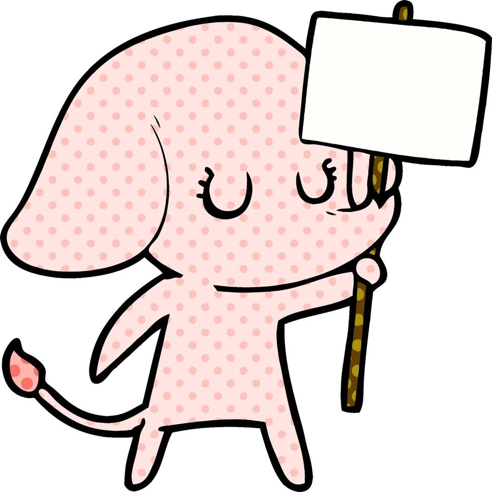 éléphant de dessin animé mignon vecteur