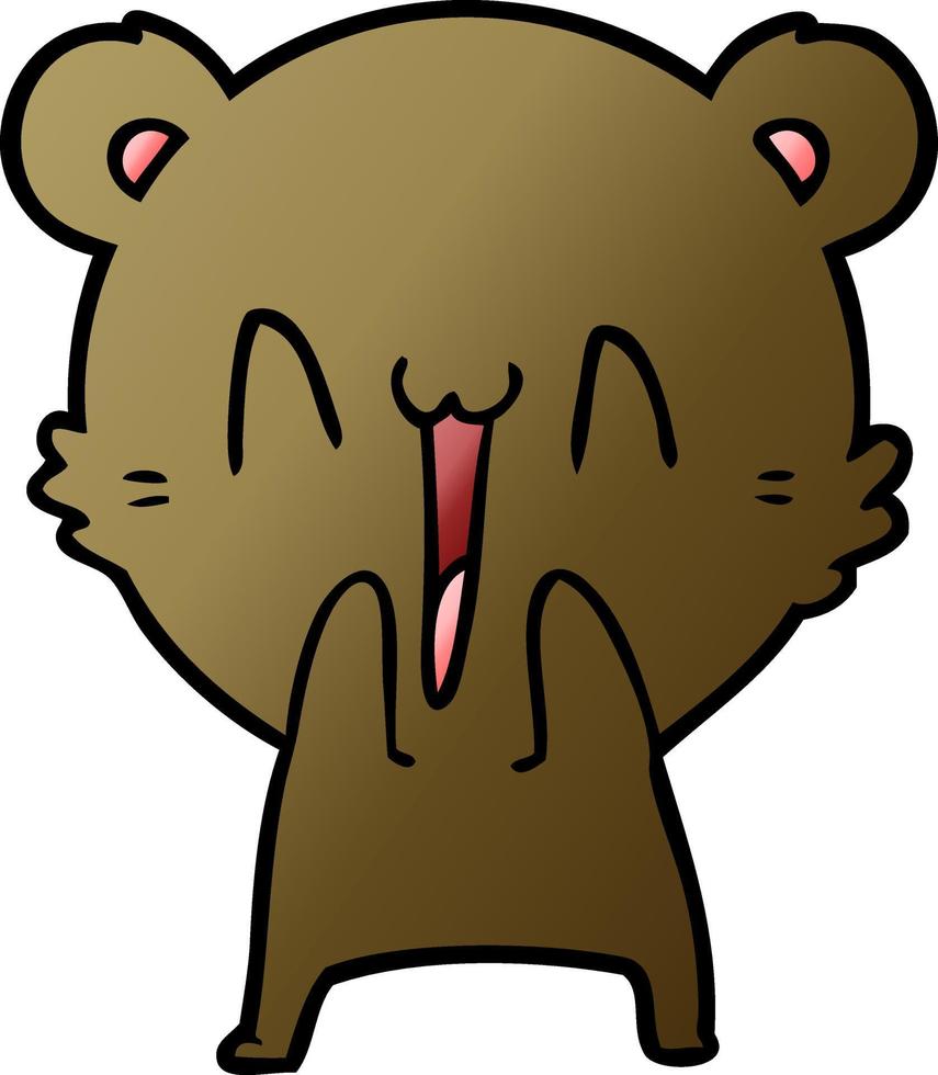 dessin animé ours heureux vecteur