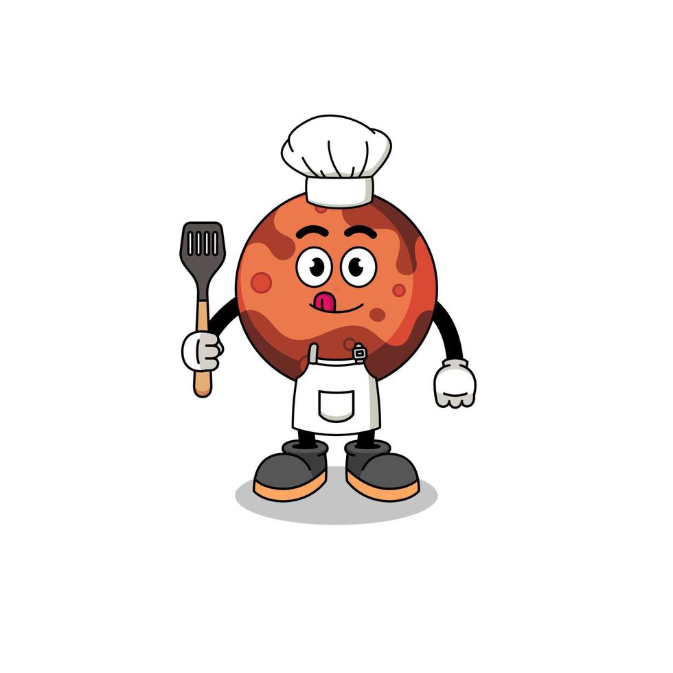 mascotte illustration du chef de la planète mars vecteur