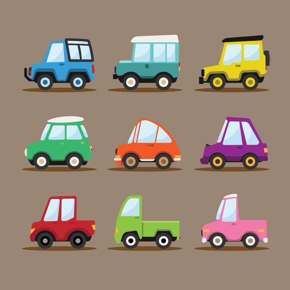 collection de jeux d'icônes de voiture diverses vecteur