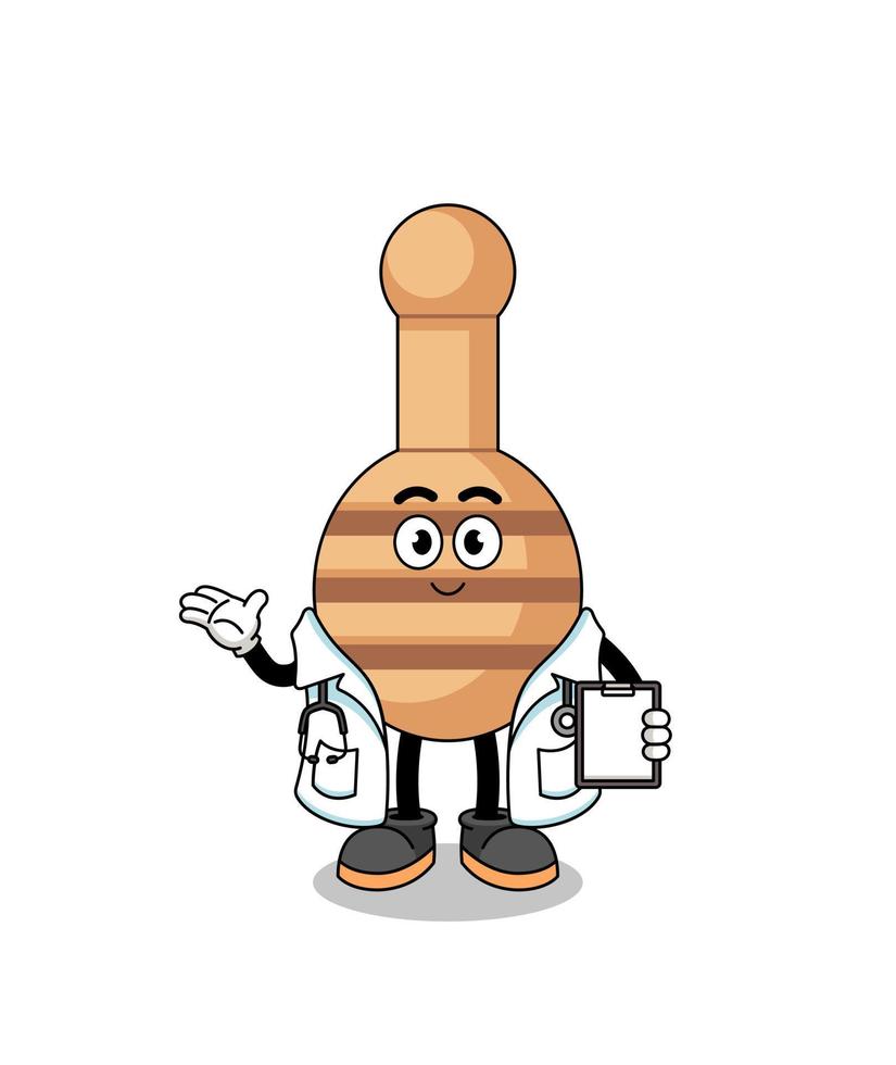 mascotte de dessin animé de docteur louche à miel vecteur