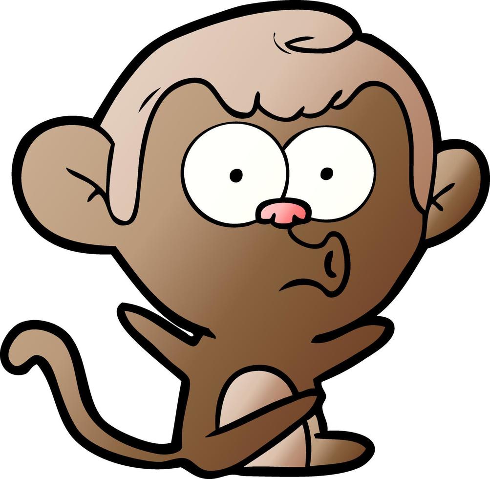 dessin animé singe hurlant vecteur