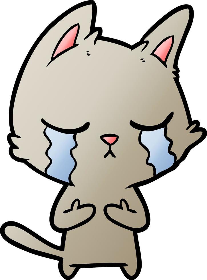 chat de dessin animé qui pleure vecteur