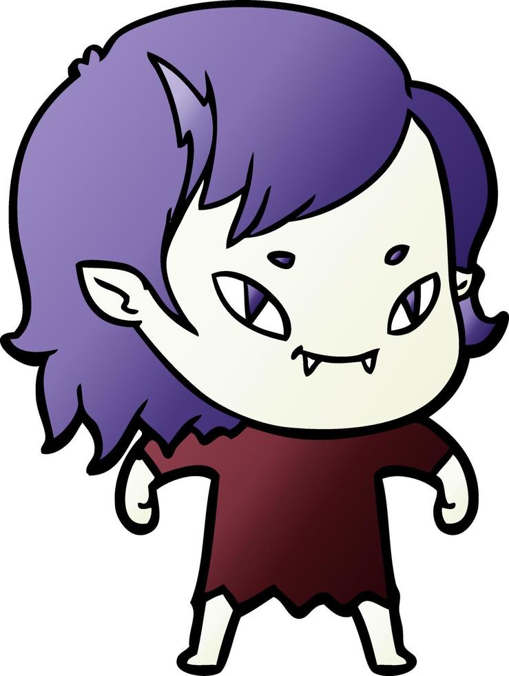 fille vampire amicale de dessin animé vecteur