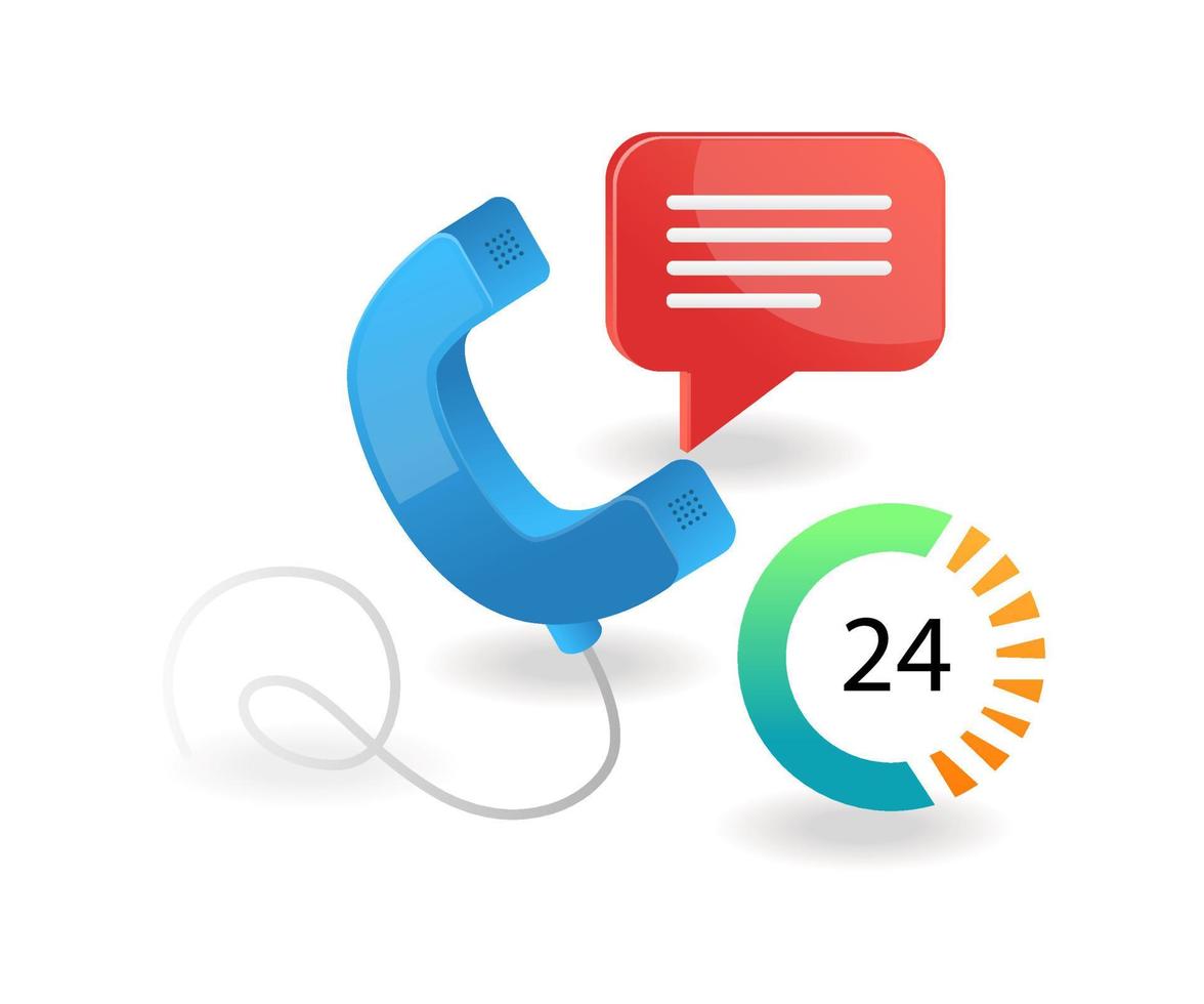 service client communication 24h/24 vecteur