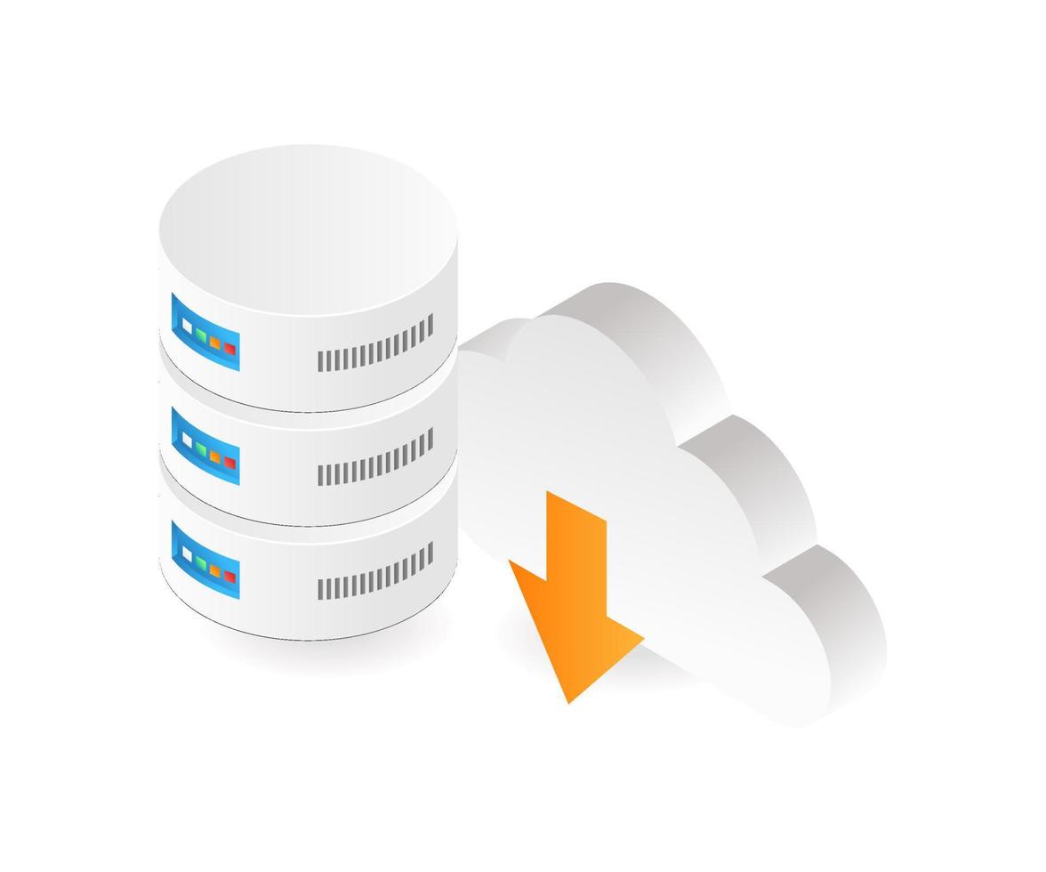 base de données du serveur cloud vecteur