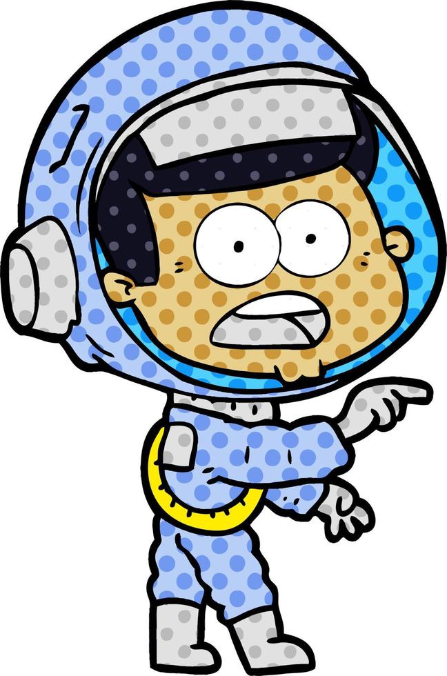 dessin animé surpris astronaute vecteur