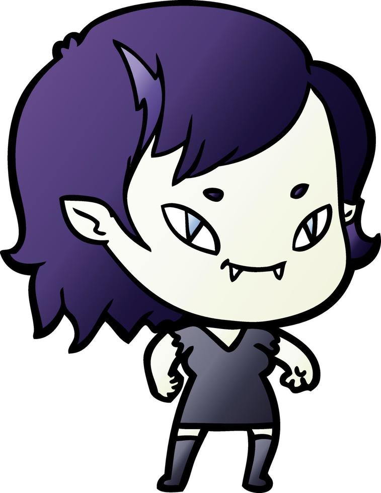 fille vampire amicale de dessin animé vecteur