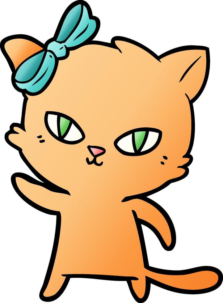 chat mignon de bande dessinée vecteur