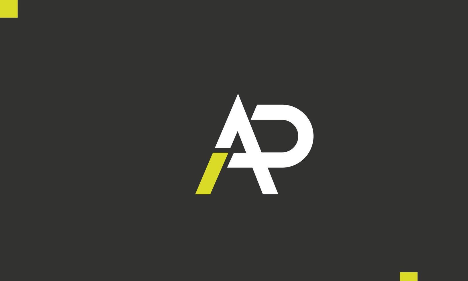 alphabet lettres initiales monogramme logo ap, pa, a et p vecteur