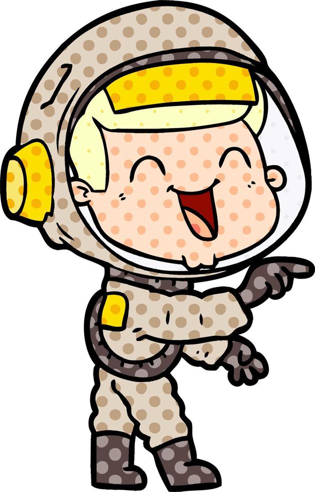 heureux, dessin animé, astronaute vecteur