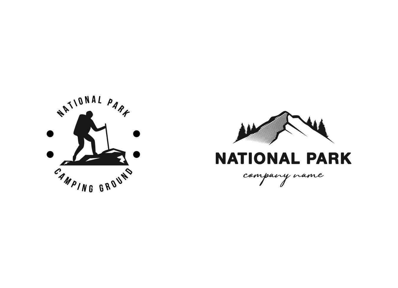 création de logo de parc national de camping d'aventure vecteur