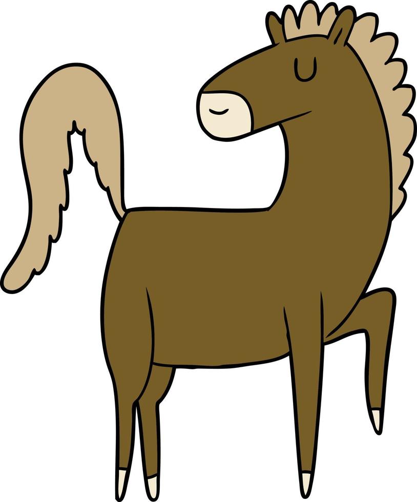 cheval de dessin animé heureux vecteur