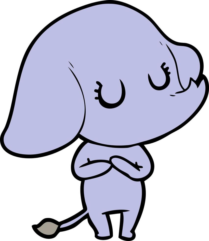 éléphant de dessin animé mignon vecteur