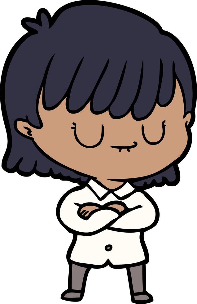 femme de personnage de dessin animé doodle vecteur