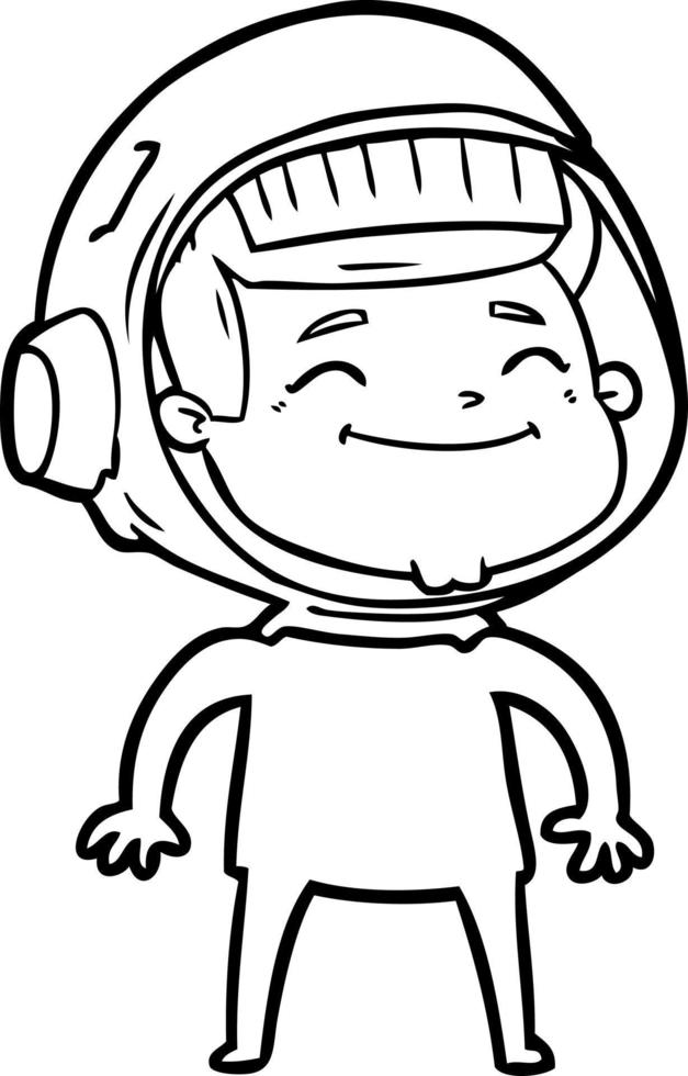 heureux, dessin animé, astronaute vecteur