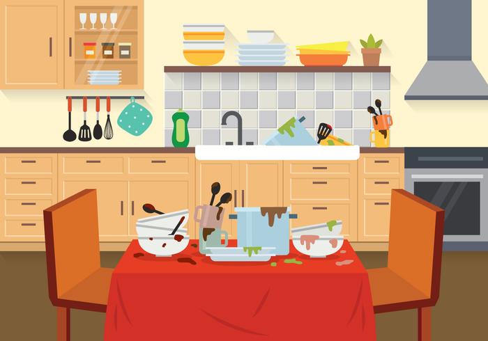 Illustration Dirty Dishes Gratuite vecteur