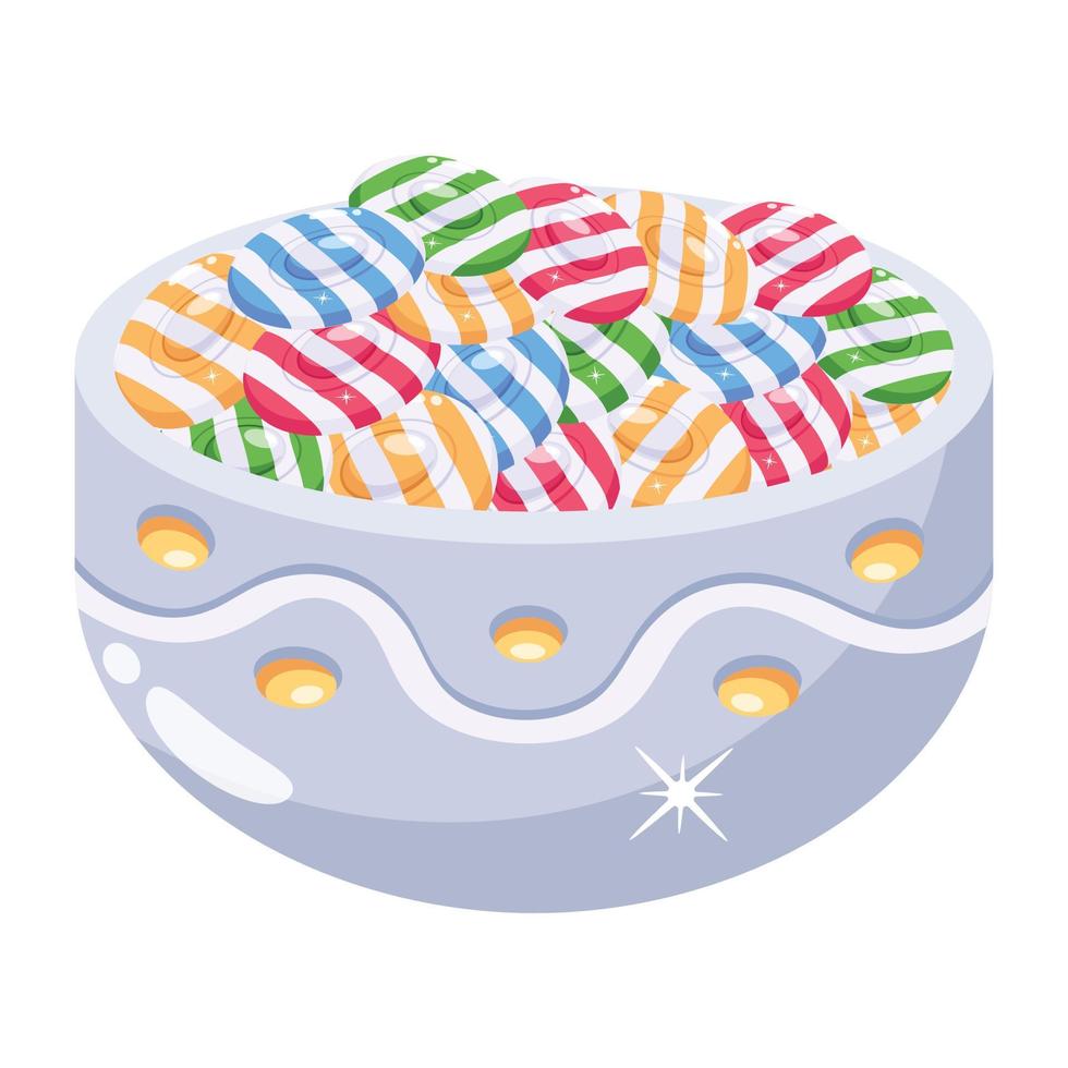 une conception d'icône plate de bonbons vecteur